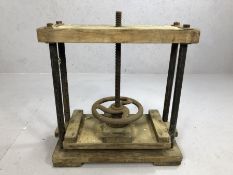 Dryad of Leicester wood and cast iron book press, mid-20th century, of rectangular form, the press