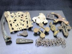 Collection of artefacts, possibly metal detecting finds, mostly Medieval, to include pewter Pilgrims