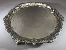 Silver Salver with all over decoration Hallmarked for London 1900 by maker Z. Barraclough & Sons (