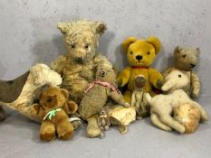 Collection of vintage teddy bears and soft toys to include Merrythought
