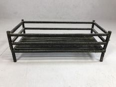 Rectangular cast iron fire basket / fire grate, approx 77cm x 35cm x 28cm tall