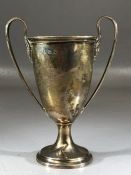 Silver Hallmarked twin handled Trophy engraved and Birmingham maker Alexander Clark & Co Ltd