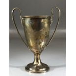 Silver Hallmarked twin handled Trophy engraved and Birmingham maker Alexander Clark & Co Ltd