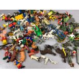 Collection of vintage children's toys / figures to include farmyard animals and soldiers