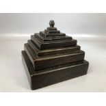 Ornamental pyramid shaped storage box, approx 15cm x 15cm x 12cm