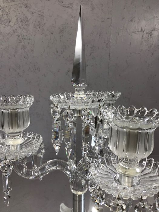 BACCARAT CRYSTAL three arm candelabra in the form of a fish fashioned in opaque glass with drop - Image 7 of 15