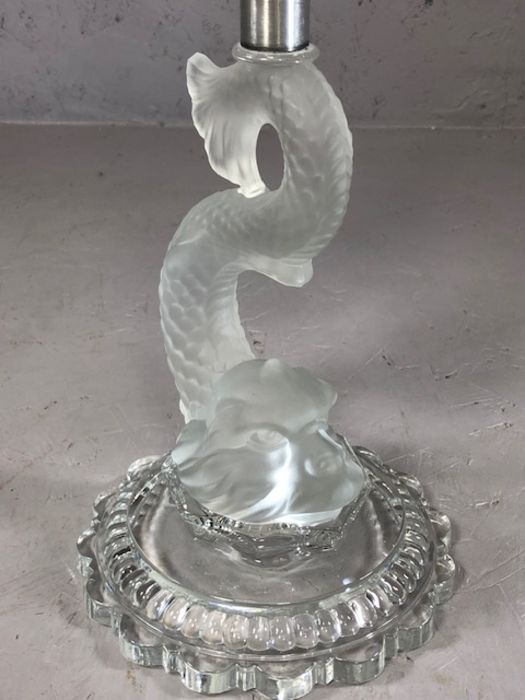BACCARAT CRYSTAL three arm candelabra in the form of a fish fashioned in opaque glass with drop - Image 5 of 15
