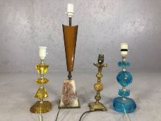 Four mid century table lamps