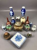 Collection of Oriental ceramics, mostly vases, the tallest approx 12cm in height (16)