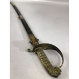1827 Pattern Naval Officer's Sword maker Dudley, Grand Parade, Portsmouth, solid brass half-basket