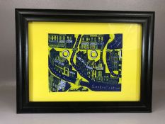 GRAYSON PERRY (British, b.1960) 'Gentrification Cloth', approx 15cm x 19cm, framed.