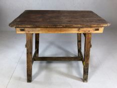 Rustic vintage wooden table, approx 81cm x 50cm x 73cm tall