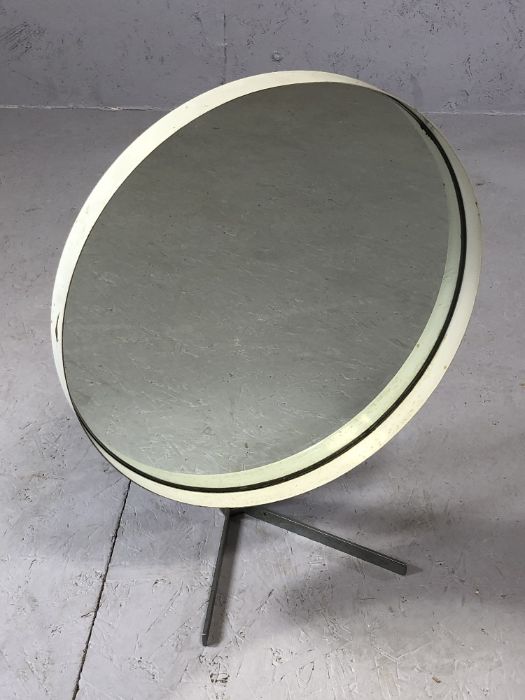 1960's Durlston Designs circular adjustable table mirror, approx 36cm in diameter (A/F)