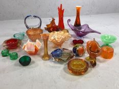 Collection of art glass to include Whitefriars