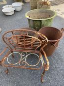 Collection of vintage metal ware, ideal for garden planters