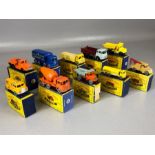 Ten boxed Matchbox Series diecast model vehicles: 3, 6 x 2, 10, 11, 15, 13, 26, 28, 51