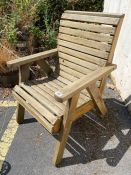 Single wooden garden chair