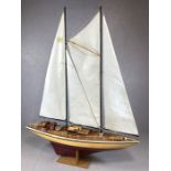 Large German-made 'Robbe' remote control pond yacht, 'Atlantis' with wooden hull and decking,