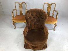 Collection of three antique bedroom / occasional chairs