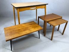 Collection of Mid Century vintage tables, the largest approx 91cm x 60cm x 74cm tall (4)