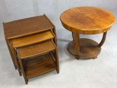 Mid Century nest of three tables and a further side table