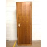Small single, lockable wardrobe with key and hanging rail. Approx: 62cm x 45cm x 177cm