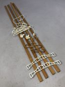Vintage rise and fall clothes pulley with cast iron fittings and 180cm long slats
