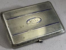 Silver continental cigarette case marked 935 approx 5.5 x 8cm and 64g