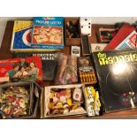 Large collection of vintage toys and games to include Magnastiks, lego, varius board games, 'the