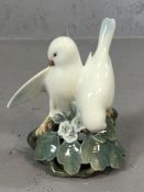 Royal Copenhagen china group of two birds on a flowering branch, approx 14cm in height, No. 06/Y02