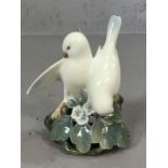 Royal Copenhagen china group of two birds on a flowering branch, approx 14cm in height, No. 06/Y02