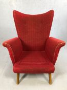Howard Keith - HK furniture, a 1960's retro vintage wingback lounge chair/armchair having a winged