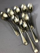 Eight hallmarked silver teaspoons Sheffield by maker Joseph Rodgers & Sons total weight approx 149g