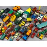 Collection of play-worn vintage children's toy vehicles, many diecast, to include Matchbox,