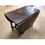 Oak gate leg table, approx 92cm wide