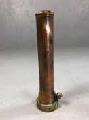 Copper and brass torch by Concordia, approx 25cm in length