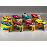 Eight boxed Matchbox Superfast MAG-Wheels Racing Suspension, diecast model vehicles: 32 Maserati