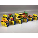 Eleven boxed Matchbox Series diecast model vehicles: 1, 2, 4, 7, 8 x 3, 10, 16, 18, 27