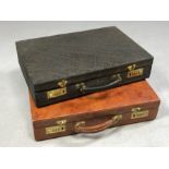 Two vintage animal skin briefcases