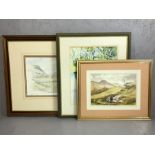 Three original contemporary watercolours by Anne G Collier, Liz Phelps and RD' Aubrey, framed and