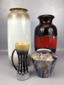 Collection of four West German ceramic vases, the tallest approx 41cm in height