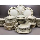 Royal Doulton 'Larchmont' pattern part dinner service comprising nine dinner plates, nine side