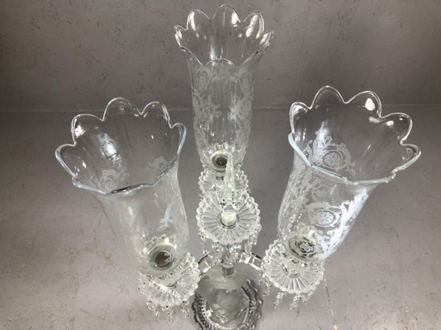 BACCARAT CRYSTAL three arm candelabra in the form of a fish fashioned in opaque glass with drop - Image 15 of 15