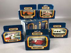 Collection of 11 boxed Matchbox MB series diecast vehicles to include 6 x 73 (packed in original