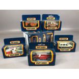 Collection of 11 boxed Matchbox MB series diecast vehicles to include 6 x 73 (packed in original