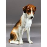Royal Worcester porcelain seated hound, No.2994, purple mark, approx 17cm in height, damage to tail