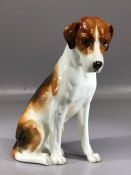 Royal Worcester porcelain seated hound, No.2994, purple mark, approx 17cm in height, damage to tail