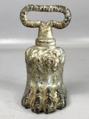 Vintage cast iron heavy door stop in the form of Lions paw approx 17cm tall