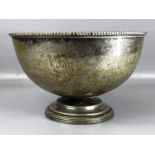 Large Silver coloured Punch bowl approx 30cm in diameter