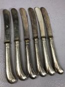 Set of six English hallmarked butter knives for Sheffield by maker The Alexander Clark Manufacturing